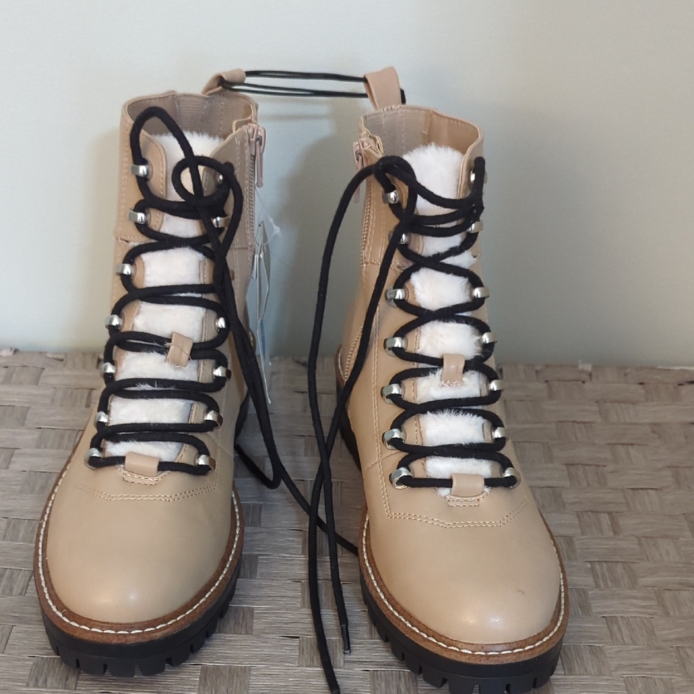 Target Tan Lace Up Boots with Sturdy Sole